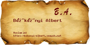 Bökönyi Albert névjegykártya